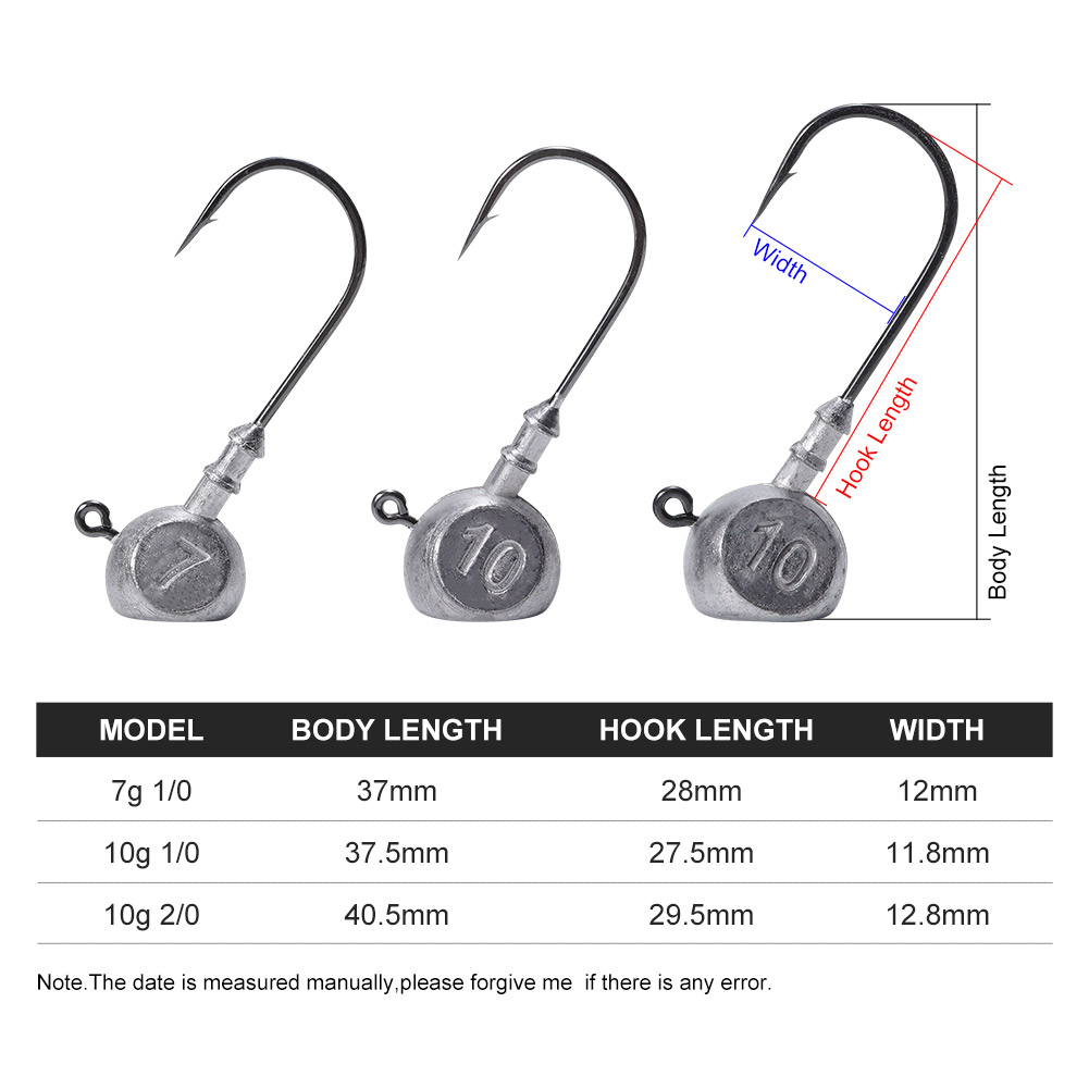 Noeby Jig Head 7g 10g 1/0 2/0  - Fishing Hook Offset ulasan dan harga