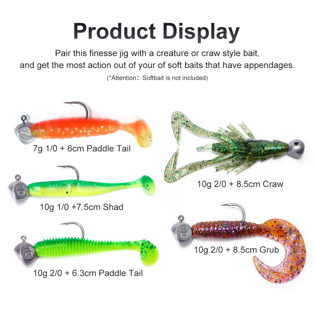 Noeby Jig Head 7g 10g 1/0 2/0  - Fishing Hook Offset ulasan dan harga