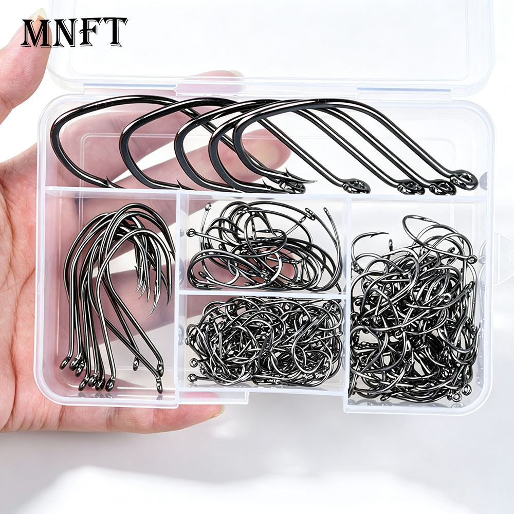 200Pcs Multi‑Sizes Barbed Fish - Fishing Hook Circle ulasan dan harga