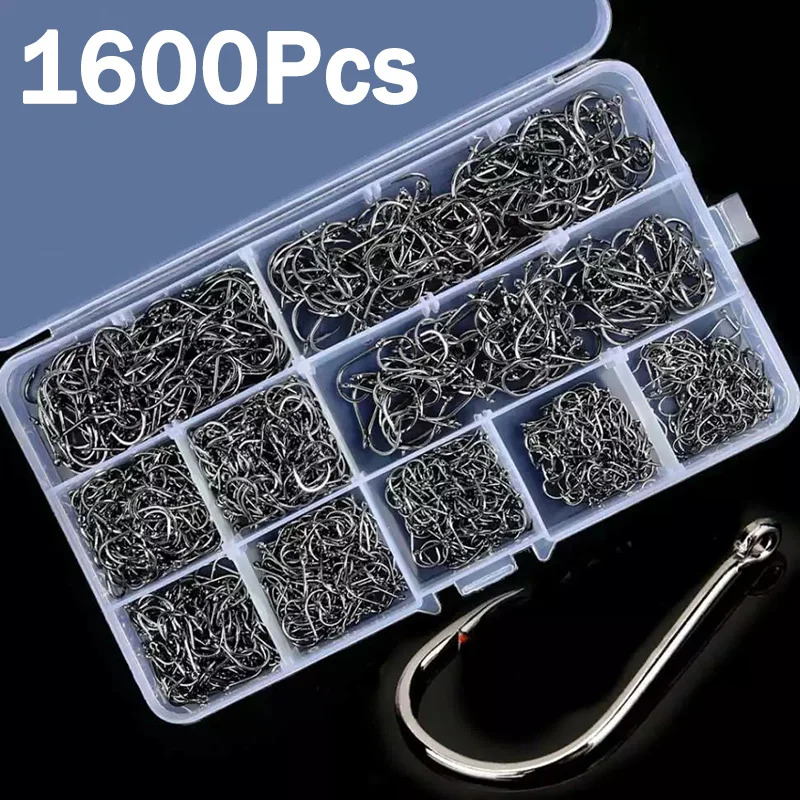 50-1600Pcs/BoxFishing Hooks Ca - Fishing Hook Assortment ulasan dan harga