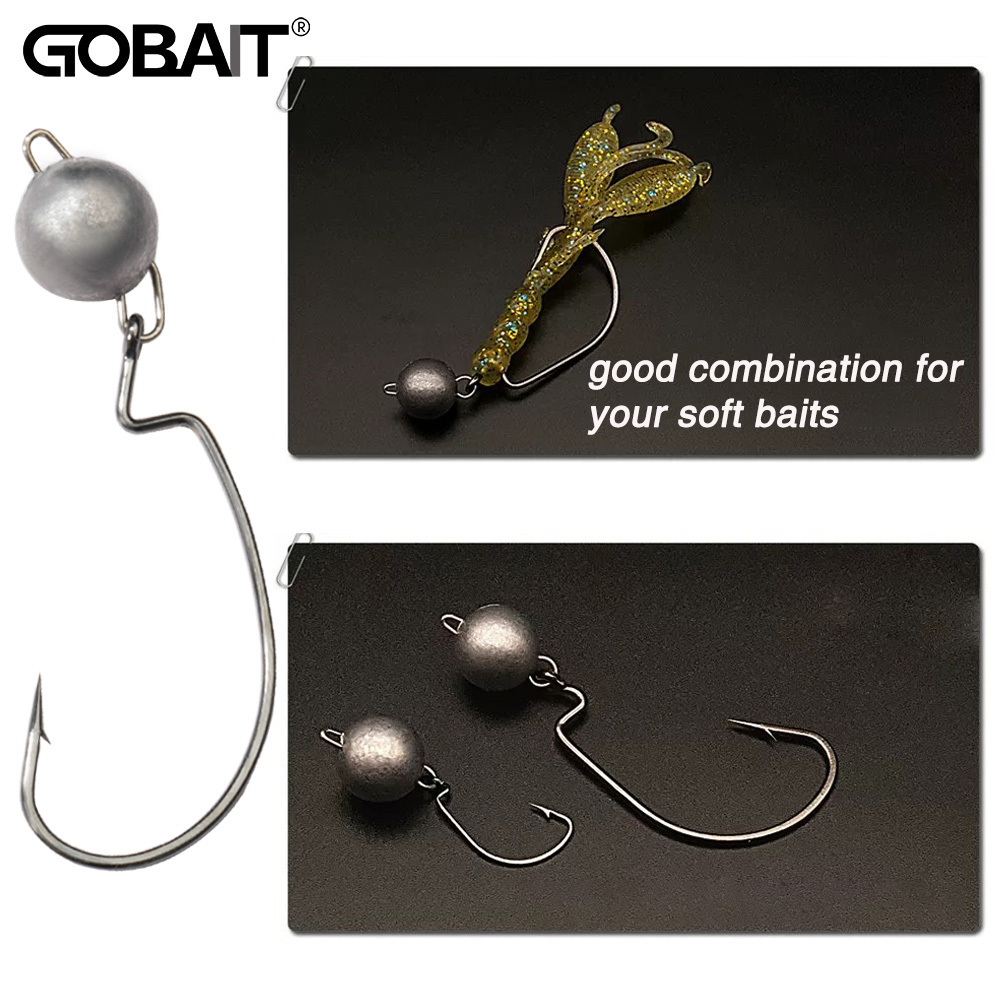 5pcs Metal Jig Head Worm Hooks - Fishing Hook Weedless ulasan dan harga